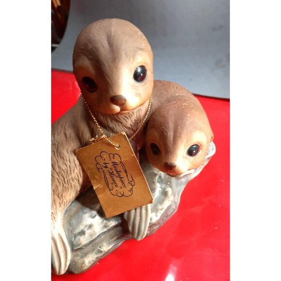 Vintage 1981 Homco Masterpiece Hand-Painted Porcelain‎ Sea Otters Figurine - Picture 2 of 16
